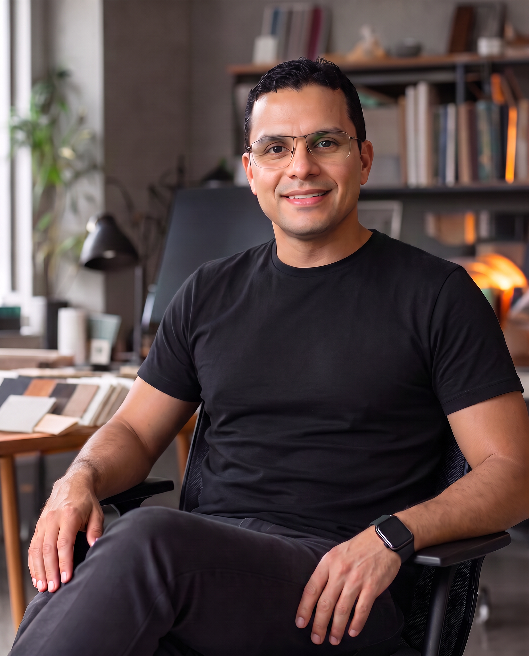 Nailton Silva em seu ambiente de trabalho
