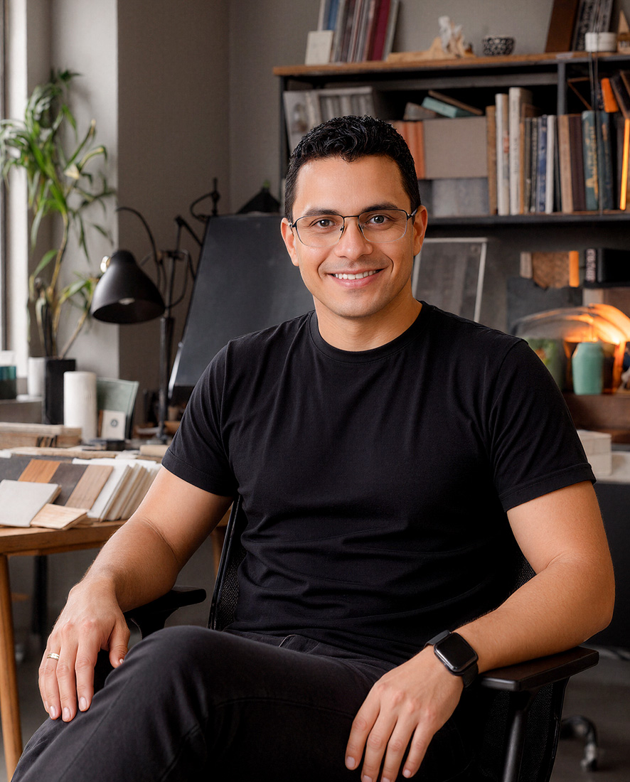 Nailton Silva em seu ambiente de trabalho